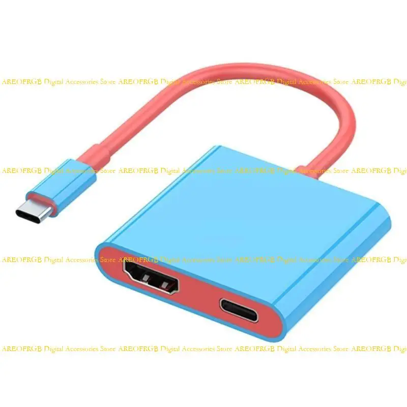 E21E Small USB C إلى محولات HDTV مريحة محطة الإرساء قاعدة 85 ملم كابل