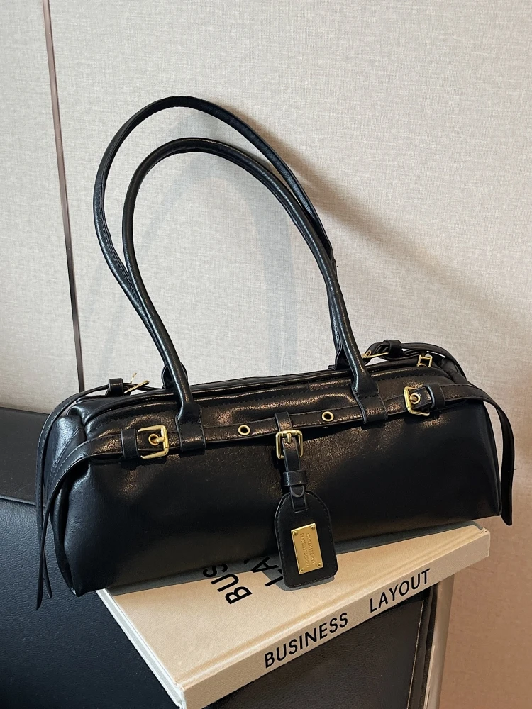 

Винтажная сумка через плечо для женщин, уличные сумки в стиле хип-хоп, модная женская сумка подмышками, дизайнерская сумка, черные сумки-тоут bolso