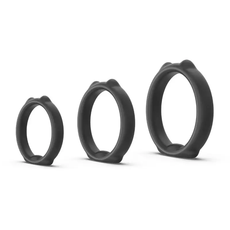 3PCS Men Penis Ring Silicone Cock Rings Delay Ejaculation Scrotal Binding Ball Stretcher Erection Enhancing Lock Cockring SexToy