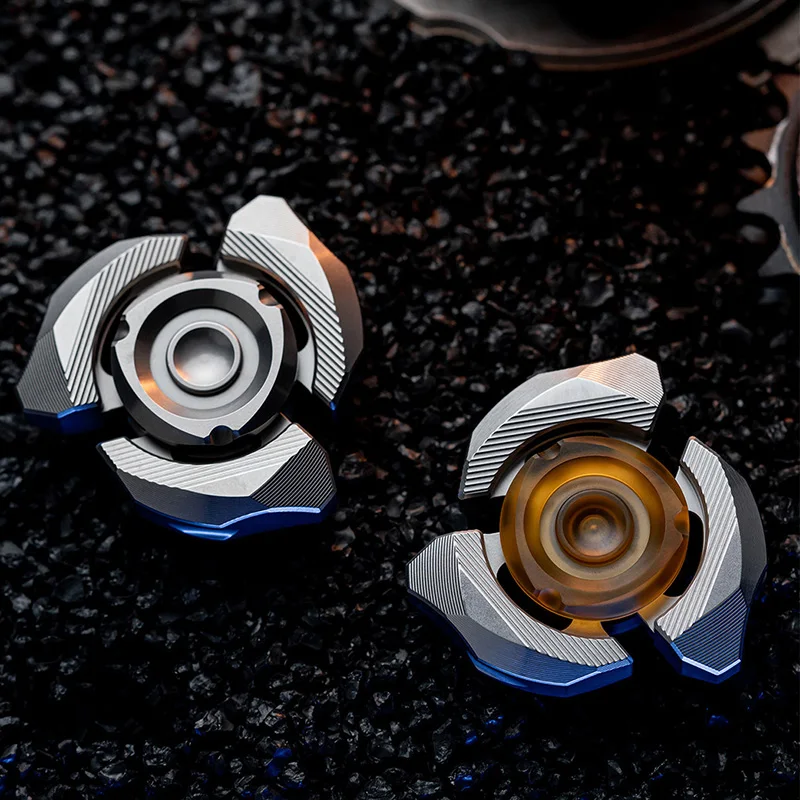 DJG EDC Spinetic Spinning Fidget Spinner Titanium for Adults Stress Relief Toy Fidget Toys Three-Bladed Gyroscope