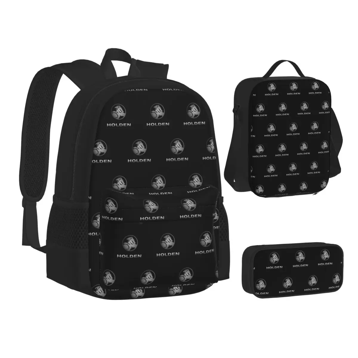 

Best Edition Holden Logo Essential Backpacks Boys Girls Bookbag School Bags Kids Rucksack Lunch Bag Pen Bag Three-Piece Set