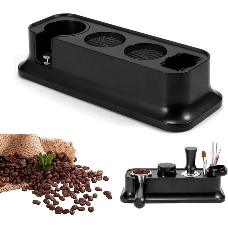 

51/54/58mm Espresso Tamper Holder ABS Coffee Tamping Stand Adjustable Coffee Tamper Station with Antislip Base Barista Tools