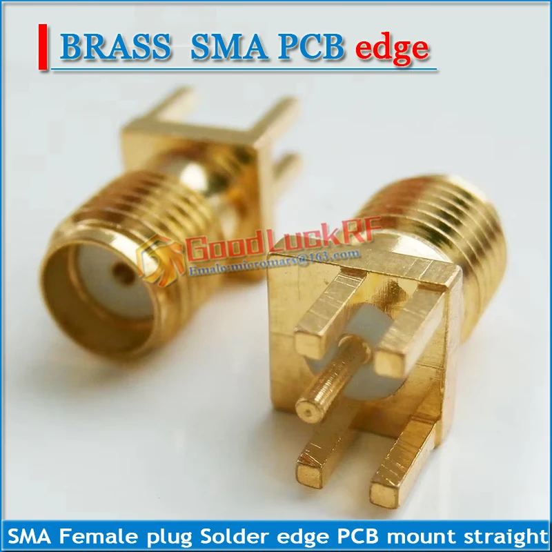 1X Stuks Rf Connector 0.62 ''Socket Sma Vrouwelijke Plug Solder Edge Pcb Clip Mount Straight Vergulde Coaxiale Rf adapters