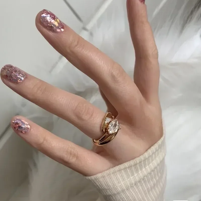 Unique Design Hip Hop Horse Eye Diamond rings for women Fashion New In High quality Two Wear Style Ring Party Fine Jewelry
