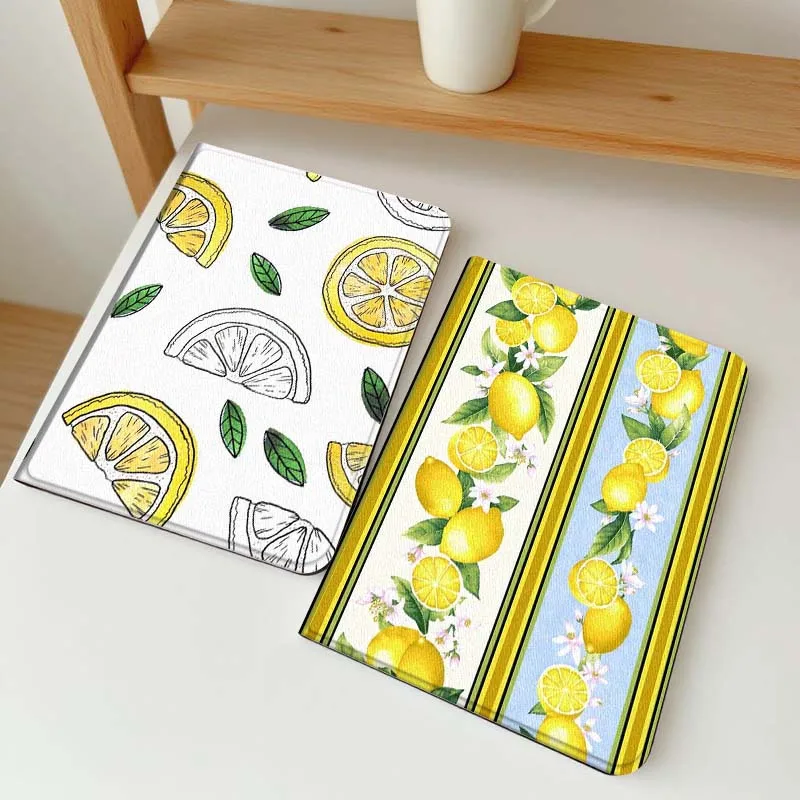 

Чехол для планшета Apple iPad Air Pro mini 1 2 3 4 5 6 7 8 9 11 M2 M3 M5 M4 5-го 6-го 7-го 10-го 11-го поколений с рисунком лимона и листьев, подарок