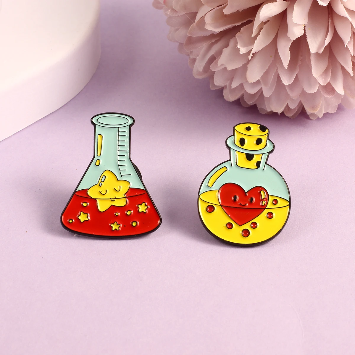 Magic Science smalto Pin microscopio provetta becher chimica farmacista spille personalizzate Badge Bag vestiti bavero gioielli regalo