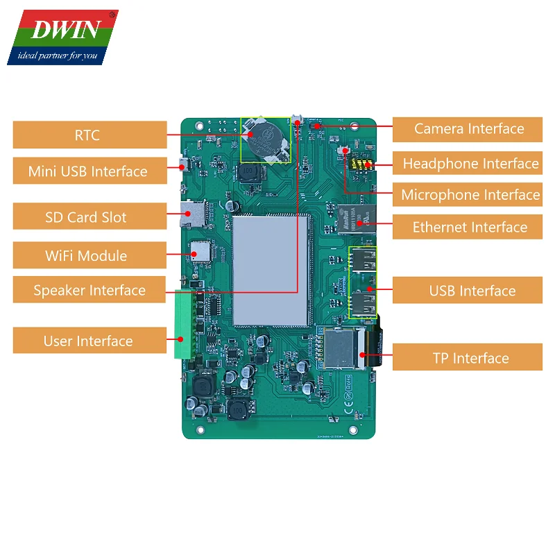 DWIN 7" 1280 * 800 Pixels TFT LCM with Wide Viewing Angle Capacitive Touch LCD Screen Quad-core Linux Debian Embedded Display