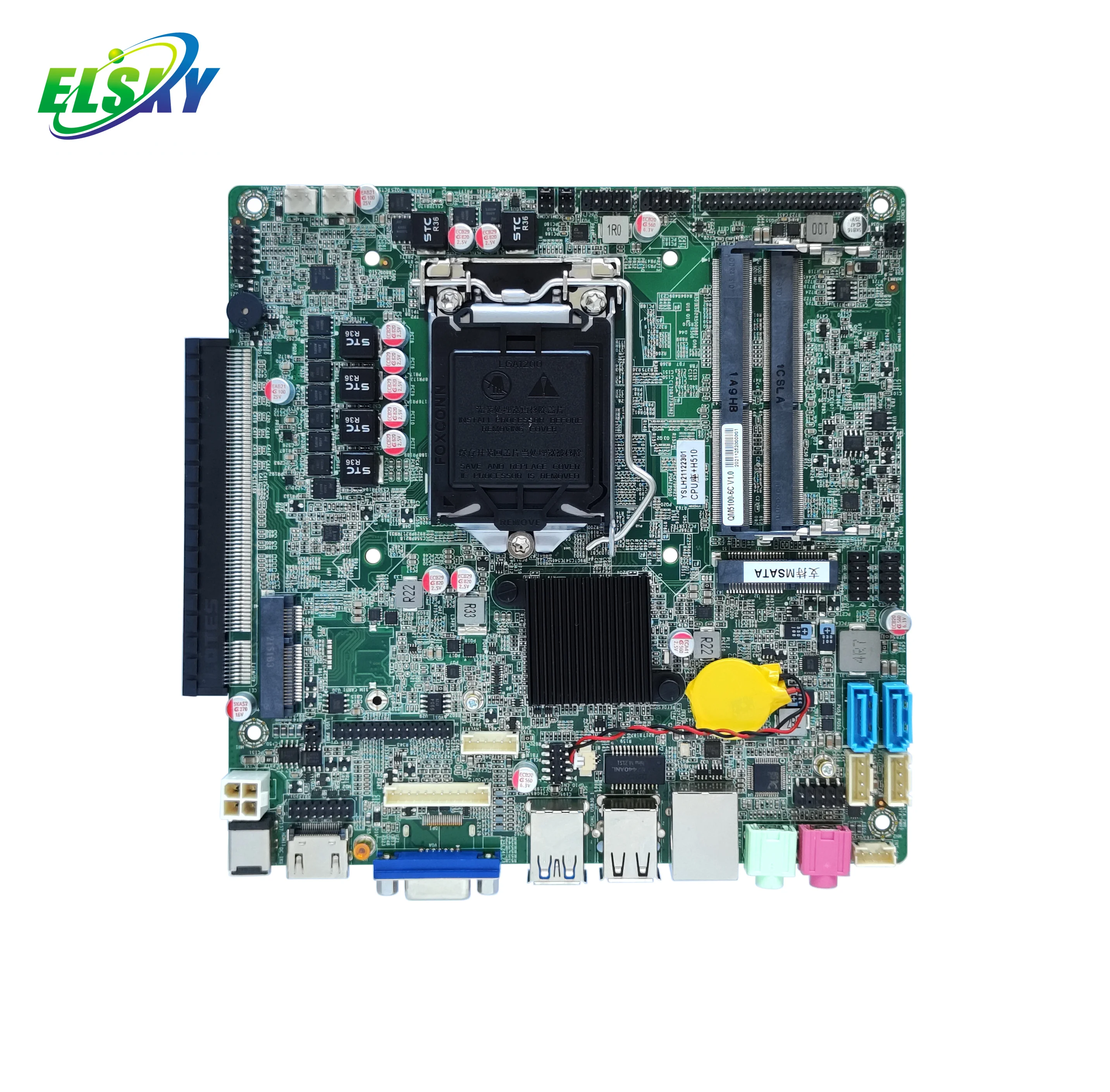 ELSKY Gaming Mini Pc Linux Motherboard Lga 1700 QM5100 with CPU Comet Lake 10th Gen CORE I7 H510 PCI-EX16 Graphics Card