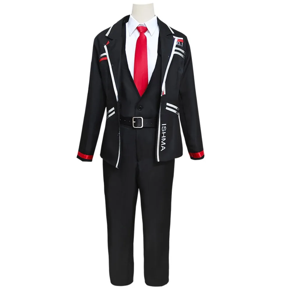 Limbus Company Cosplay Costume Ishmael Character Short Coat Black Suit Wig Accessory Halloween Stage Performance Costume