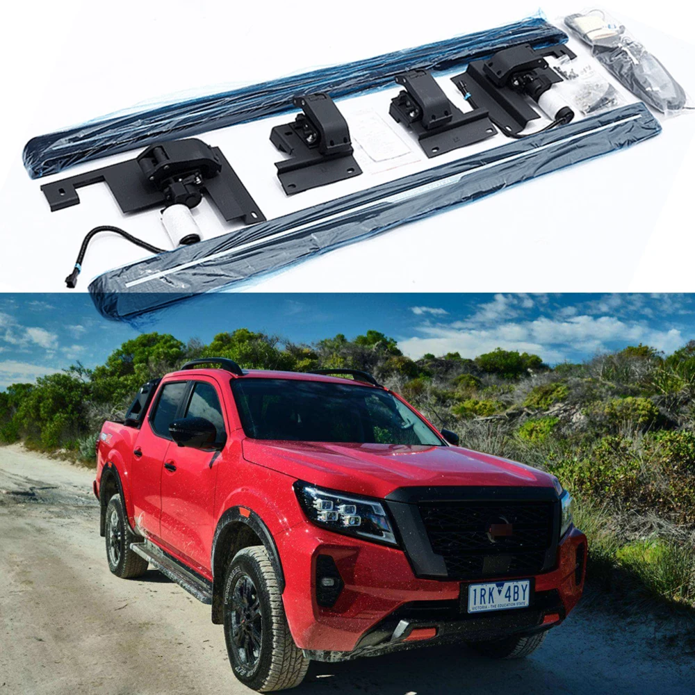 

Power Deployable Side Step Fits for NISSAN NAVARA 2016-UP Running Board Nerf Bar Black