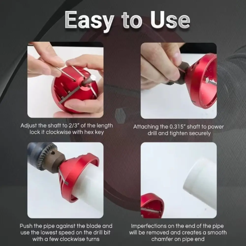 Comfortable Operation PVC Deburring Tool Remove Pipe Burrs Smooth and Seamless Pipe Chamfer Tool Efficient Chamfering