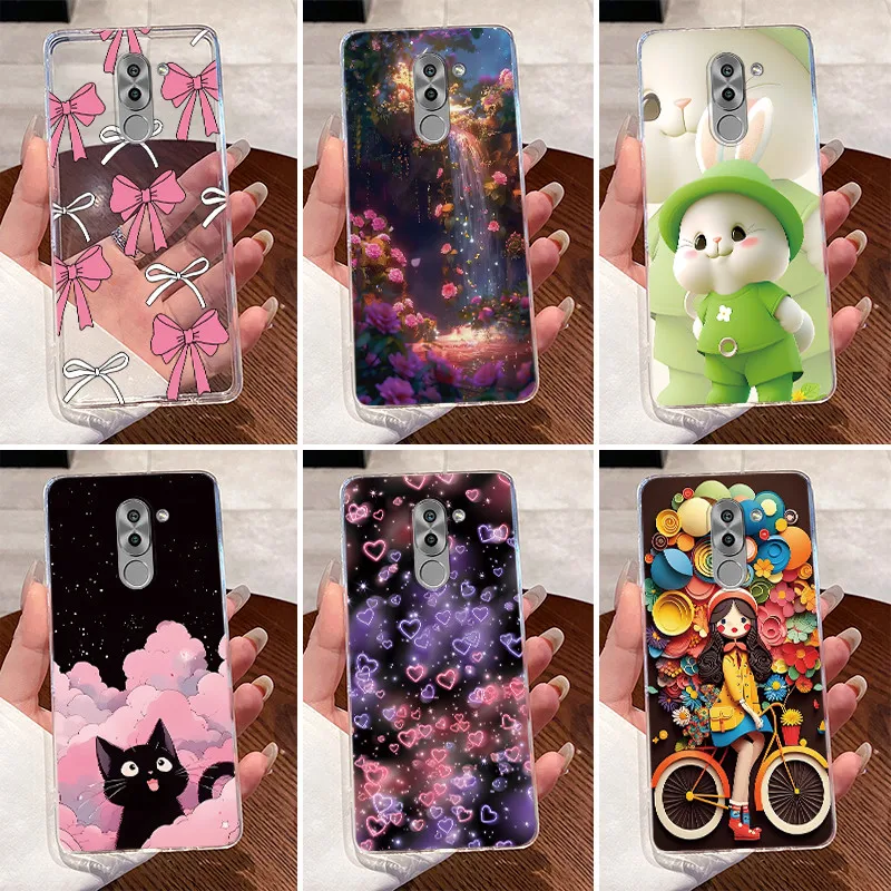 Funda para Huawei GR5 2017 BLL-L23, Funda de silicona suave con diseño de conejo, para Honor 6X BLN-L21 6 X gr5 2017 Capa Coque