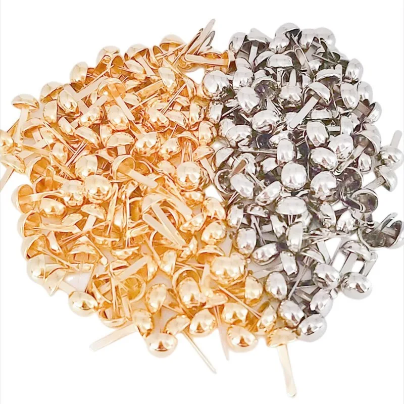 50/100Pcs Gold/Silver Brads Paper Fasteners Mini Brads Split Pins Round Head Fasteners DIY Paper Scrapbooking Crafts Supplies