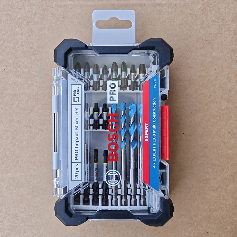BOSCH 20PC PRO Impact Mixed Bit Kit 2608521U83 EXPERT HEX-9 Drill & Screwdriver Bits Pick+Click Case
