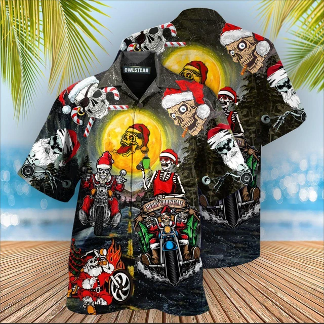 New Hawaiian Christmas Shirt Men Funny Skull Painting Summer Casual Shirts Cool Beach Vacation Hangover Tops US Size AliExpress 200000343