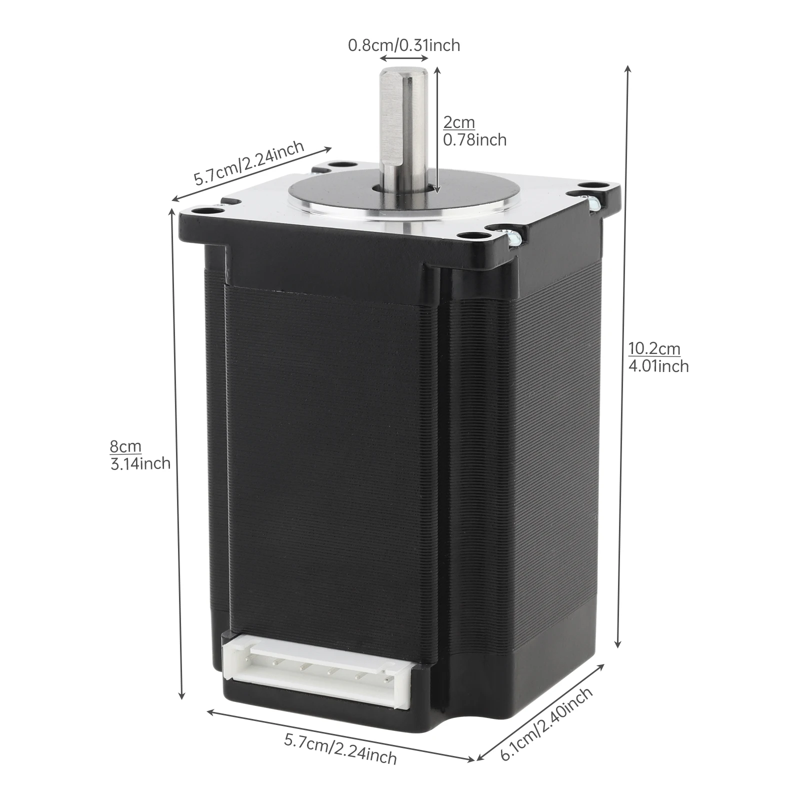 Nema 23 Stepper Motor 80mm Body 196.2N.cm 4.5A 8mm-Shaft 2-Phase 4-Wire 1.8-Deg for DIY CNC Mill /3D Printer with XH2.54 Cable