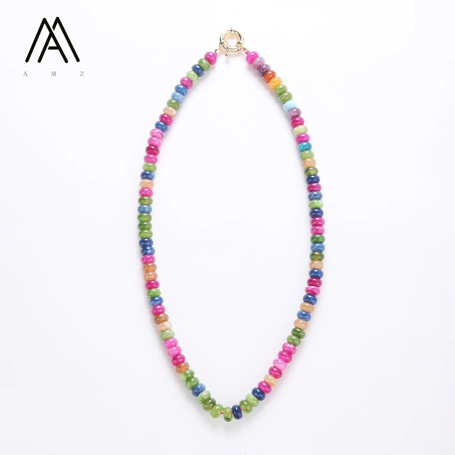 17 Styles Colorful Malaysian Jade Stone Beads Handmade Chain Y2K Fashion Necklace for Women Collar Jewelry Gift 20 Inches