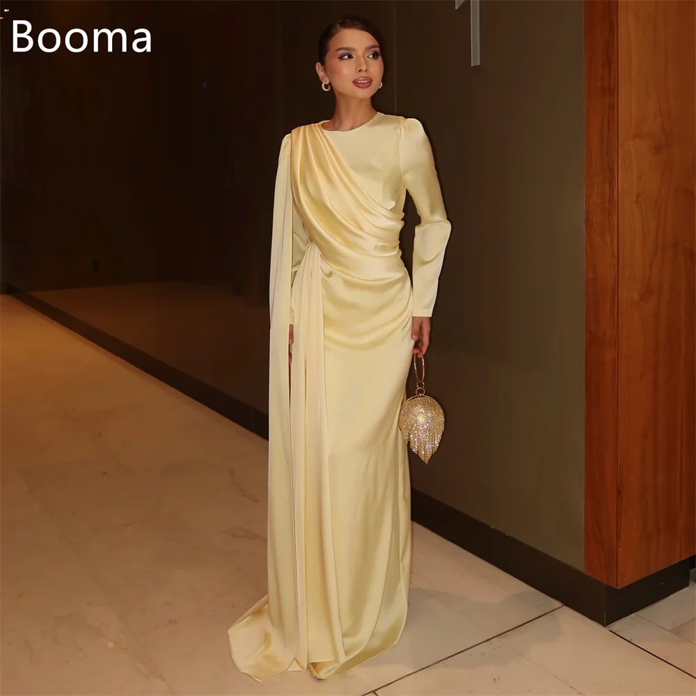 

Booma Mermaid O-Neck Long Satin Simple Full-Sleeve Evening Dresses Formal Dresses for Women Elegant Prom Gowns Custom Made 2025