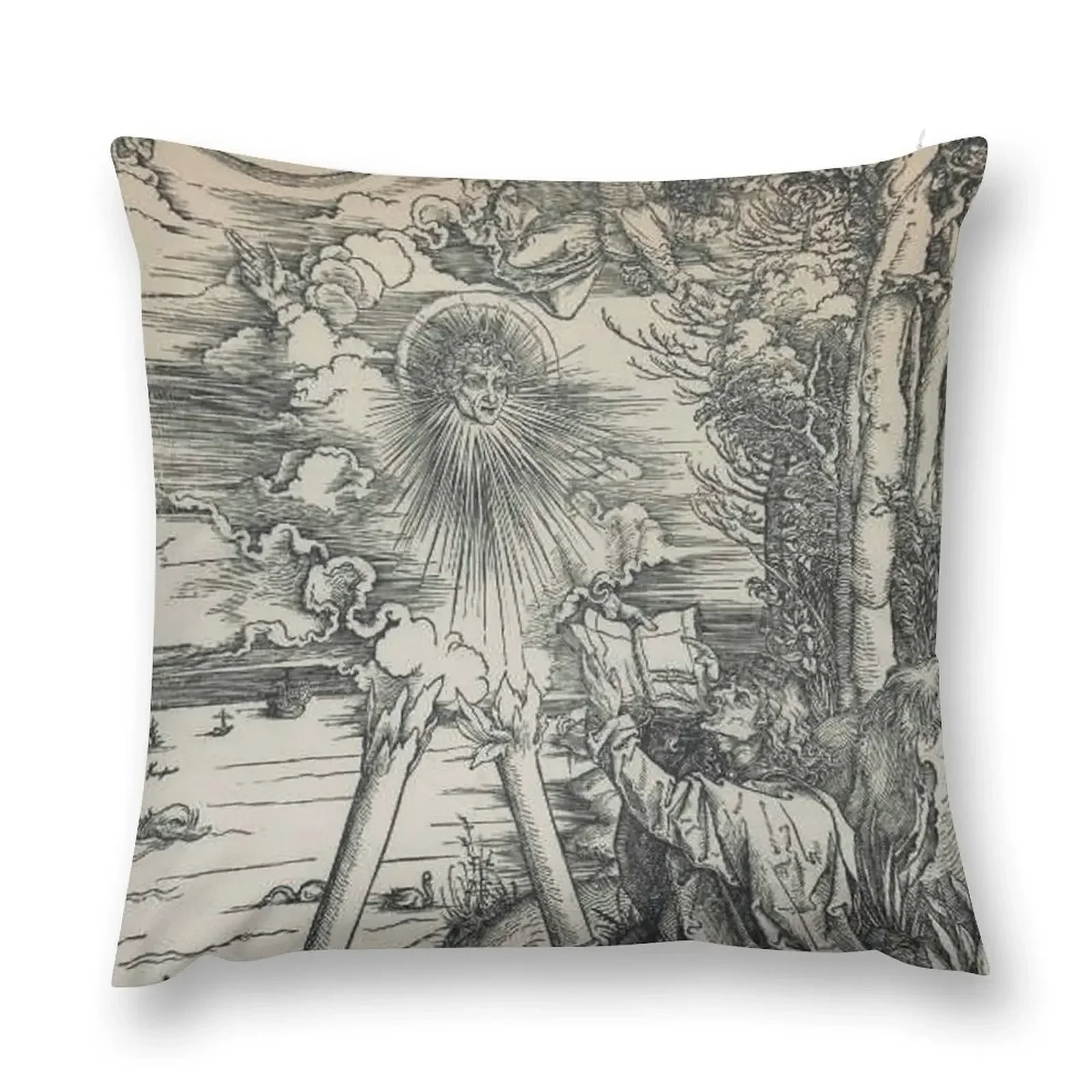 Albrecht Durer Apostle John Devours the Book from the Apocolypse Throw Pillow Sofa Cushions Christmas Pillows pillow