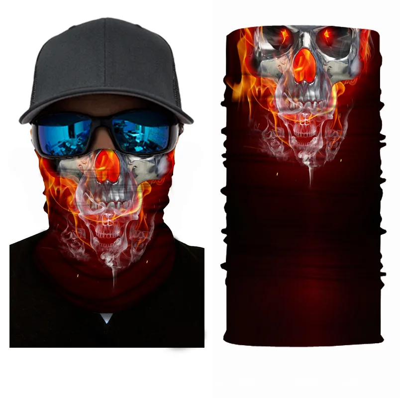 Skull Seamless Face Mask Scarf Head Wraps Women Men Outdoor Running Cycling Sun Neck Gaiter Balaclava Multifunction Tube Bandana