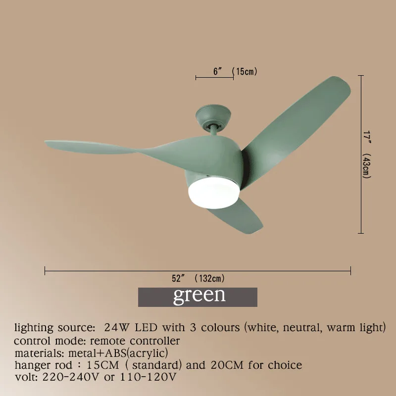 TEMAR Modern Ceiling Fan Lights Contemporary Remote Control Fan  Lighting Dining room Bedroom Restaurant