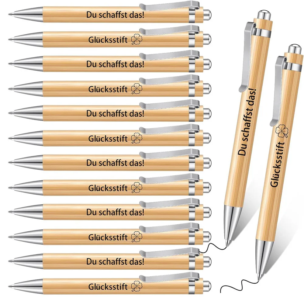 

20/50pcs Custom Logo Ballpoint Pens Personalized Bamboo Ballpoint Pens Student Stationery Office Supplies Laser Engraving Names