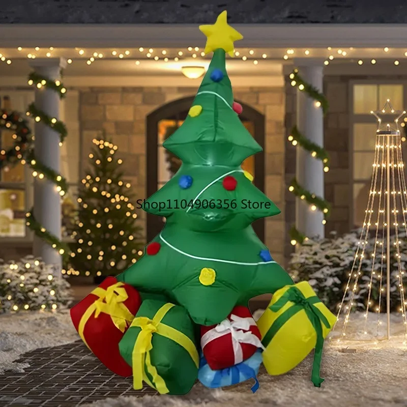 

Christmas inflatable air mold Christmas tree gift box Outdoor holiday garden decoration LED luminous ornament