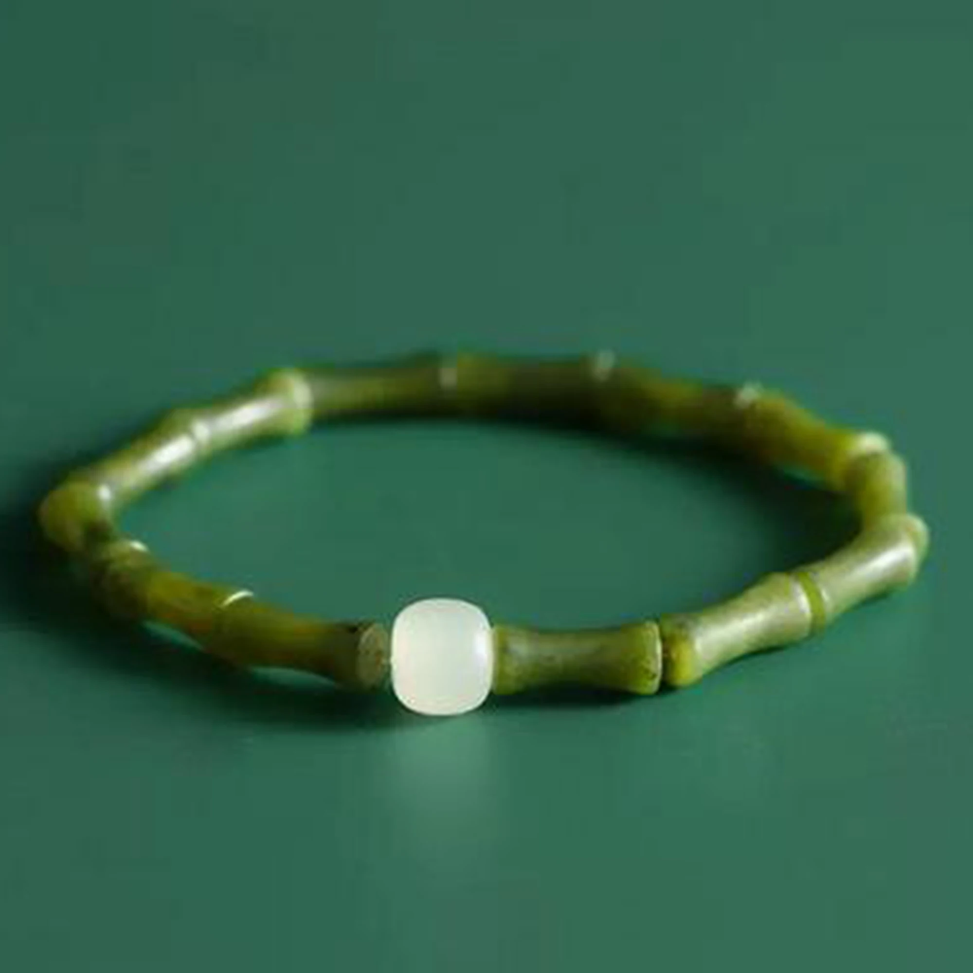 12x5mm Natural Stone Green Jade Bamboo Shape Loose Spacer Beads for Jewelry Making DIY Unique Bracelets Necklace Earrings
