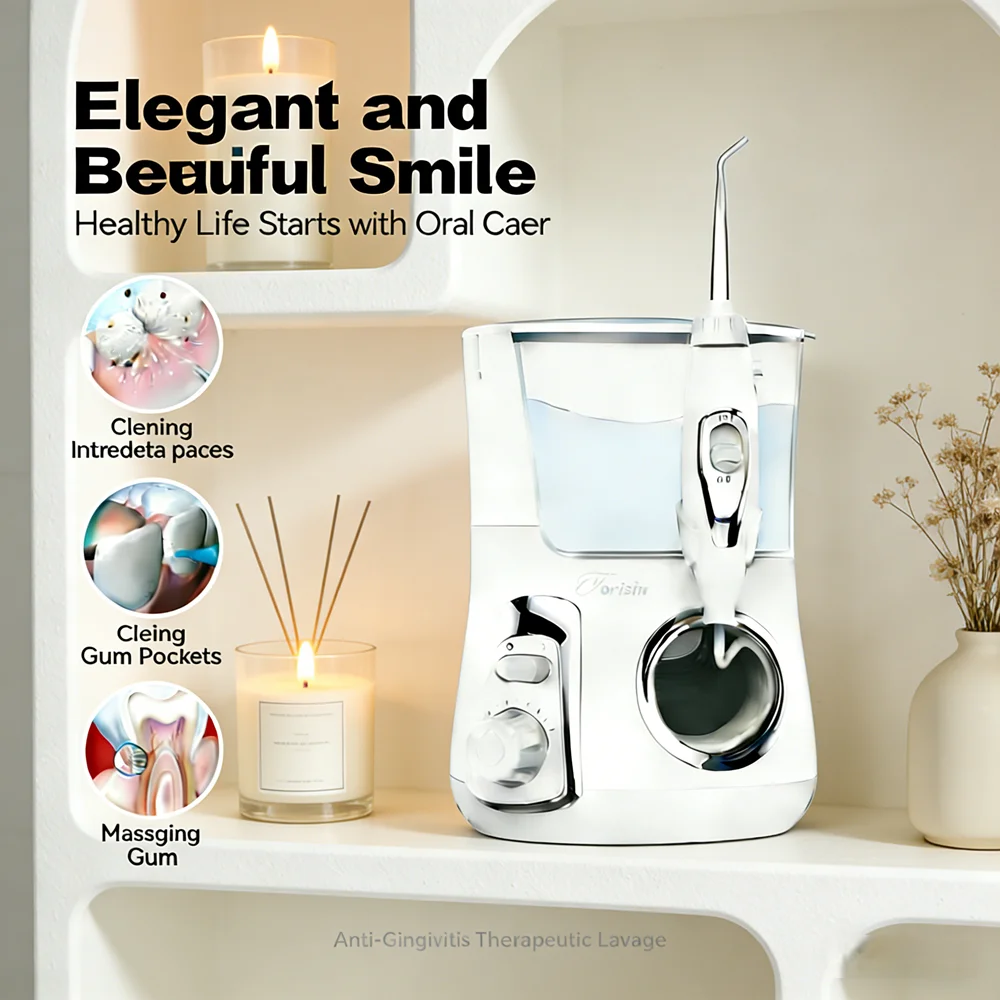 

Электрический ирригатор для полости рта 800 мл, 10 регулируемых режимов, 5 сменных насадок, устройство для ухода за зубами и защиты от кариеса