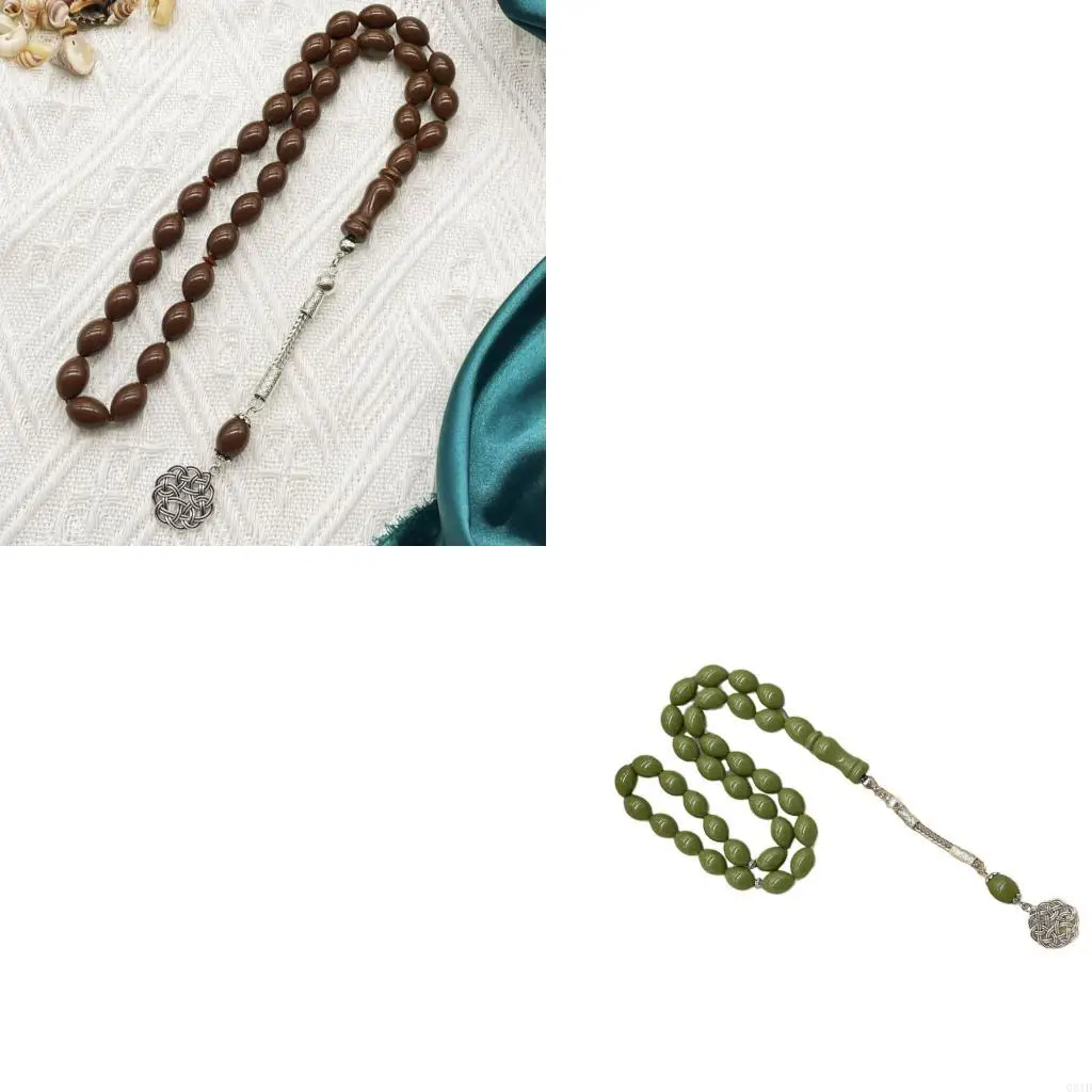  Portable Acrylic Beads Muslims Tasbih Ergonomic Oval Design Spiritual Practice