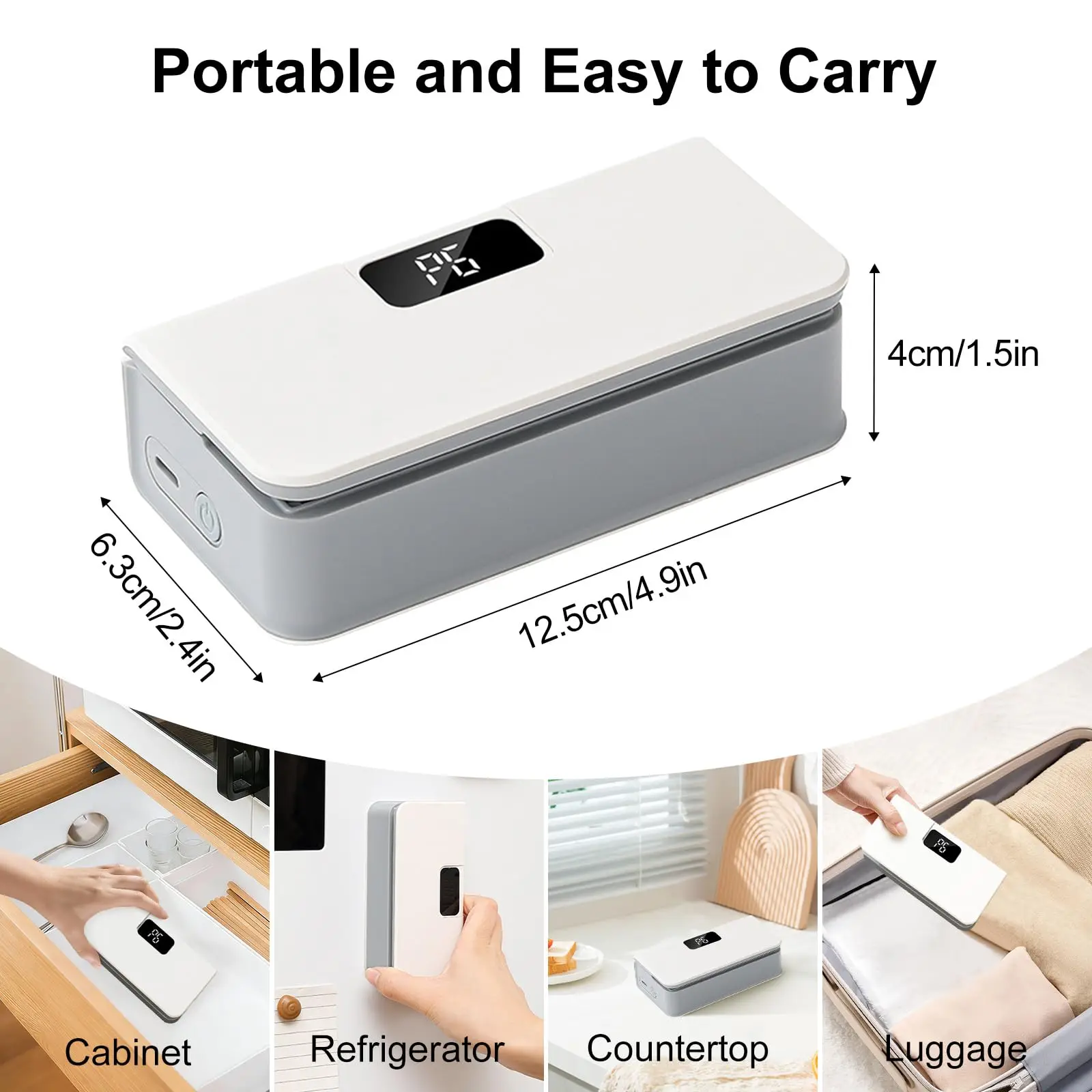 Mini Bag Sealer USB-C Rechargeable Heat Sealer With LED Display 6 Speed Control For Kitchen Food Storage
