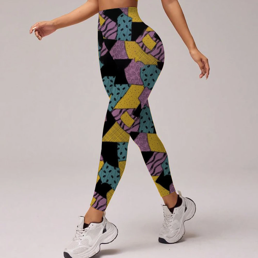 Pantalones de yoga de cintura alta de veranoLas pesadilla antes de Navidad Leggings de entrenamiento para correr Ciclismo Gimnasio Fitness