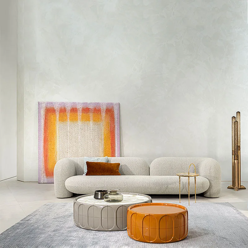 طاولة قهوة مستديرة فاخرة خفيفة إيطالية حديثة وبسيطة لغرفة المعيشة طاولة شاي حجرية فاخرة ومبتكرة #2