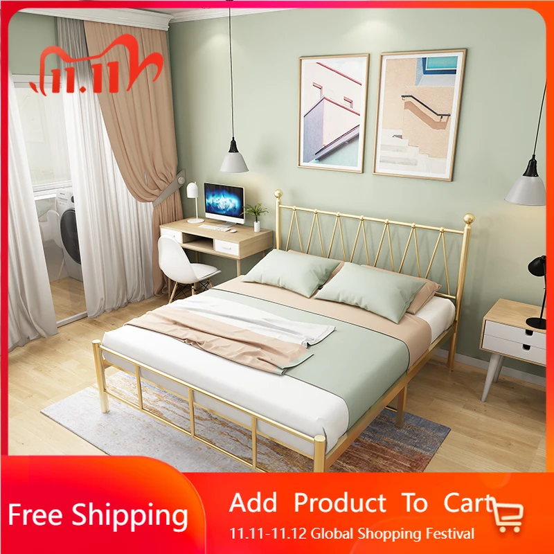 

Japanese Aesthetics Bed Double Designer Romantic Modern Bed Princess Modern Simple Compact Sleeping Beliche Unique Furniture