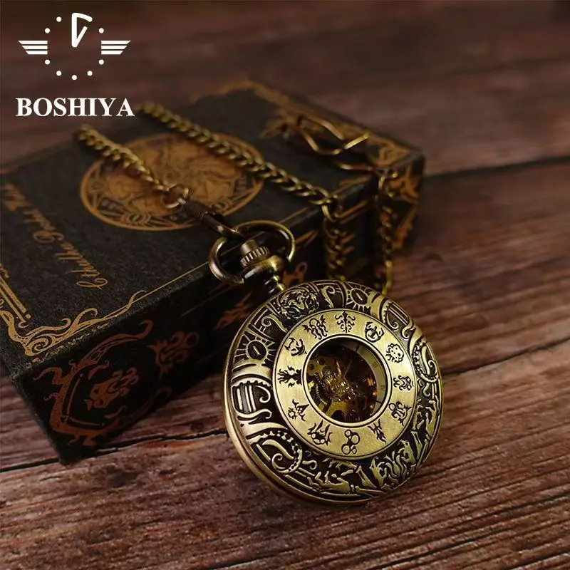 ساعة جيب Cthulhu ميكانيكية ما بعد الزمن، ساعة ميكانيكية قابلة للطي، هدية مفاجئة لعيد الميلاد من Cthulhu