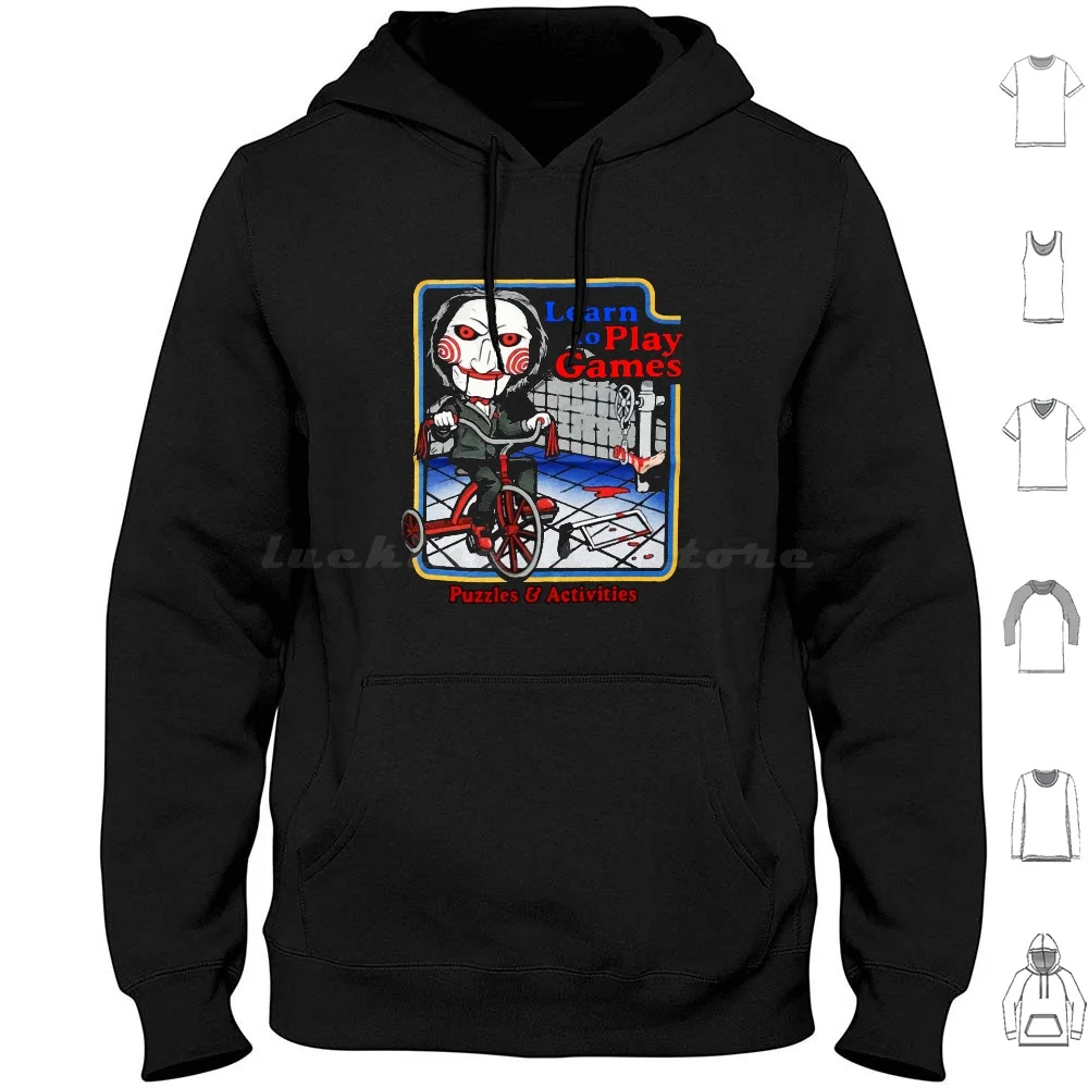 Billy Jigsaw Learn To Play Games Art Hoodie cotton Long Sleeve Saw Movie Horror Characters Jigsaw Billy Scary Hoffman Saw