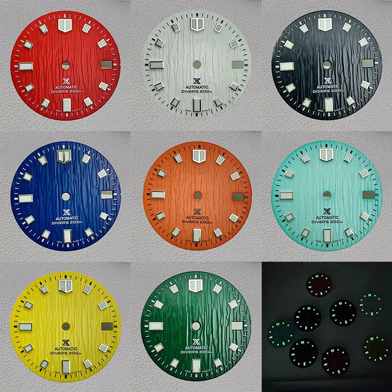 Modified NH35 dial light blue NH35/NH36 mechanical diving surface c3 strong green luminous dial accessory