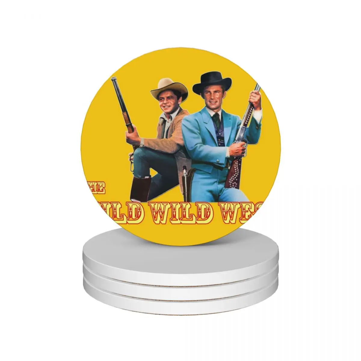 

Wild Wild West 60s Retro Jim West Aretmus Gordon OG Cast Trbiute Ceramic Coasters (Set of 4) personalize Coasters