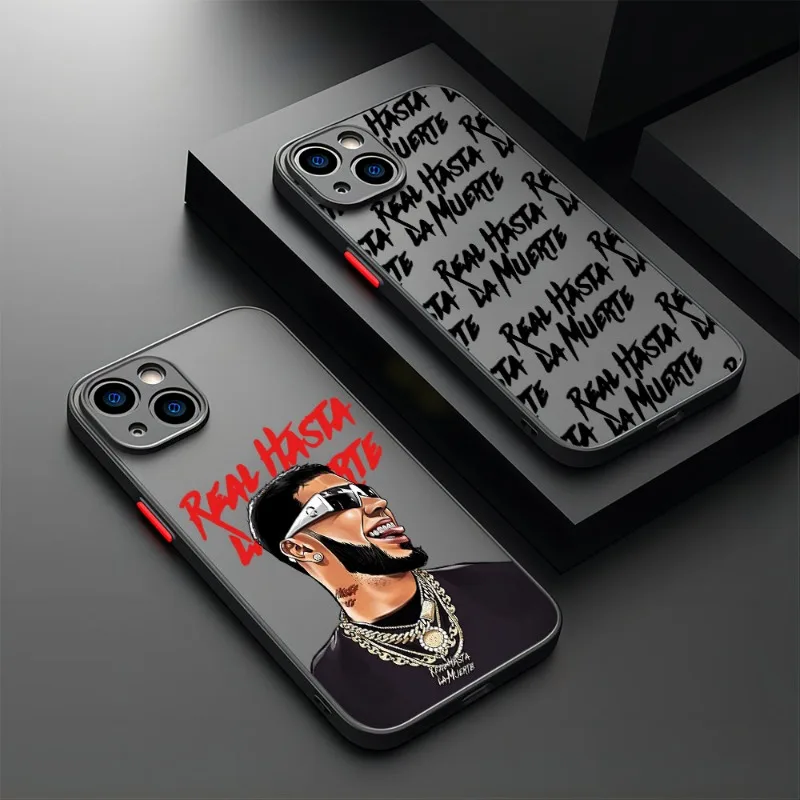 

Anuel AA rapper Hot Phone Case for iPhone 16 15 14 13 12 11 Pro Max Mini X XS XR 8 7 Plus SE Dustproof Matte Transparent Cover
