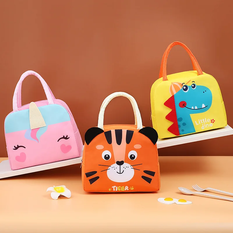 Cute Cartoon Student Lunch Box Bag Portable Storage Insulation Bag Lunch Bags for Children Picnic Bags Mother Kids Bags for Girl