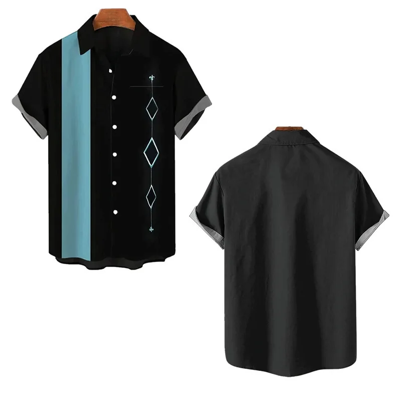 Fashionable Breathable Shirt 2024 Summer Color Printed Casual Lapel Short Sleeve Thin Hawaiian Vacation Flower Men's Trendy Top