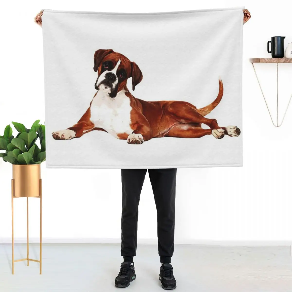 Adorable Boxer Dog Throw Blanket Luxury Large Bed Fashionable Plaid on the sofa Soft Plaid Blankets