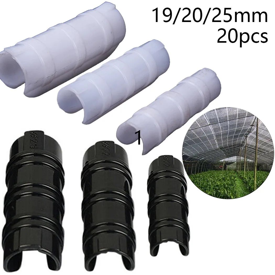 20Pcs 19/20/25mm Clip Plant Greenhouse Film Clips Fixed Pipe Frame Tube Clamp ABS Greenhouse Film Clip Fixing Pipe Clips