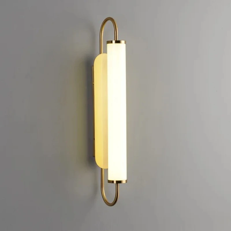 Simple and Creative Bedside Wall Lamp Nordic Light Luxury Corridor Long Strip Lamp Designer Light Luxury Mirror Front Lamp