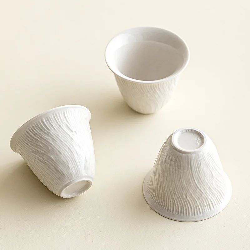 

Handmade Oriental Aesthetic Ash Glaze Ceramic Tea Cup Chinese Kungfu Tea Set Single Cup