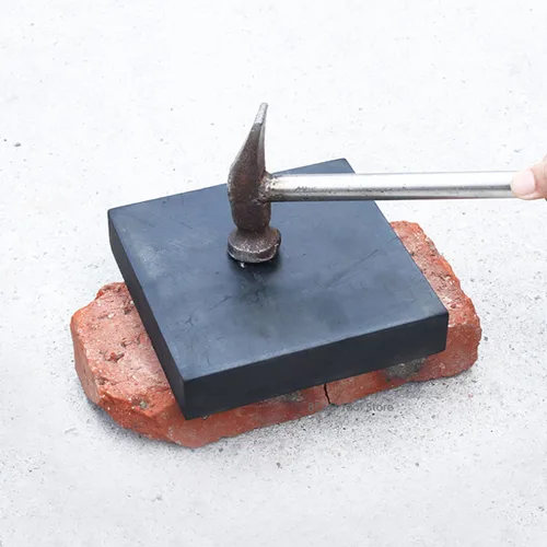 Imagen 2 del producto Bloque de goma de aislamiento Industrial, almohadilla amortiguadora negra, equipo de máquina, bloque de amortiguación de goma amortiguadora, 50x50mm ~ 200x200mm