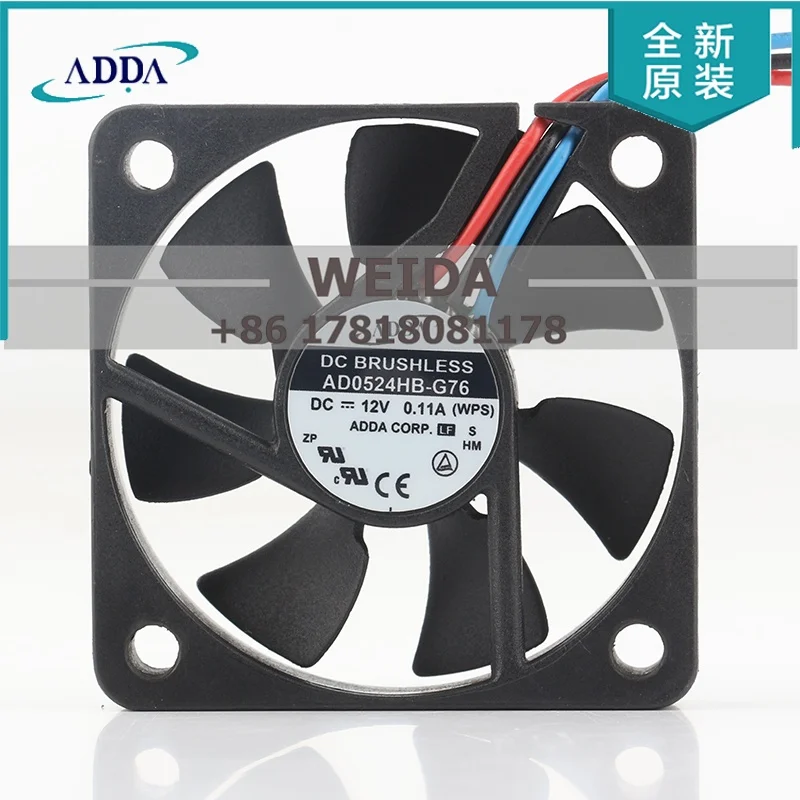 

Вентилятор охлаждения ADDA 5V 12V 48V 5010 50X50X10MM 5CM для инверторов и блоков питания, осевой, AD0524HB-G76, DC24V 0.11A