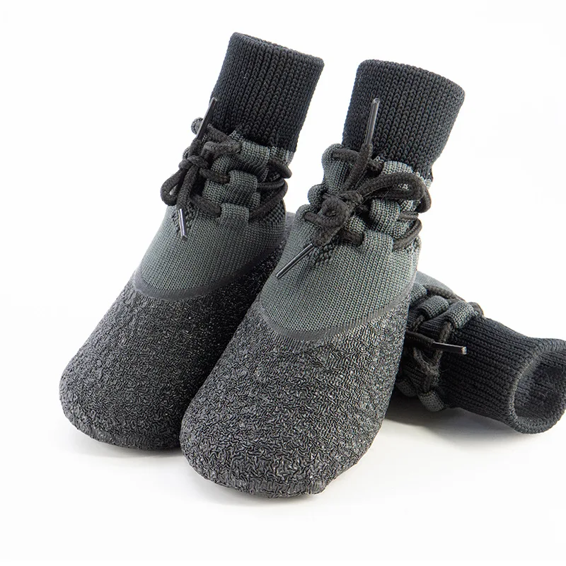 

Socks for Dog Outdoor Small Cat Dogs Knit Warm Sock Anti Slip Rubber Sole Booties Accessories 4pcs Print Paw Sport Pet Cats Non