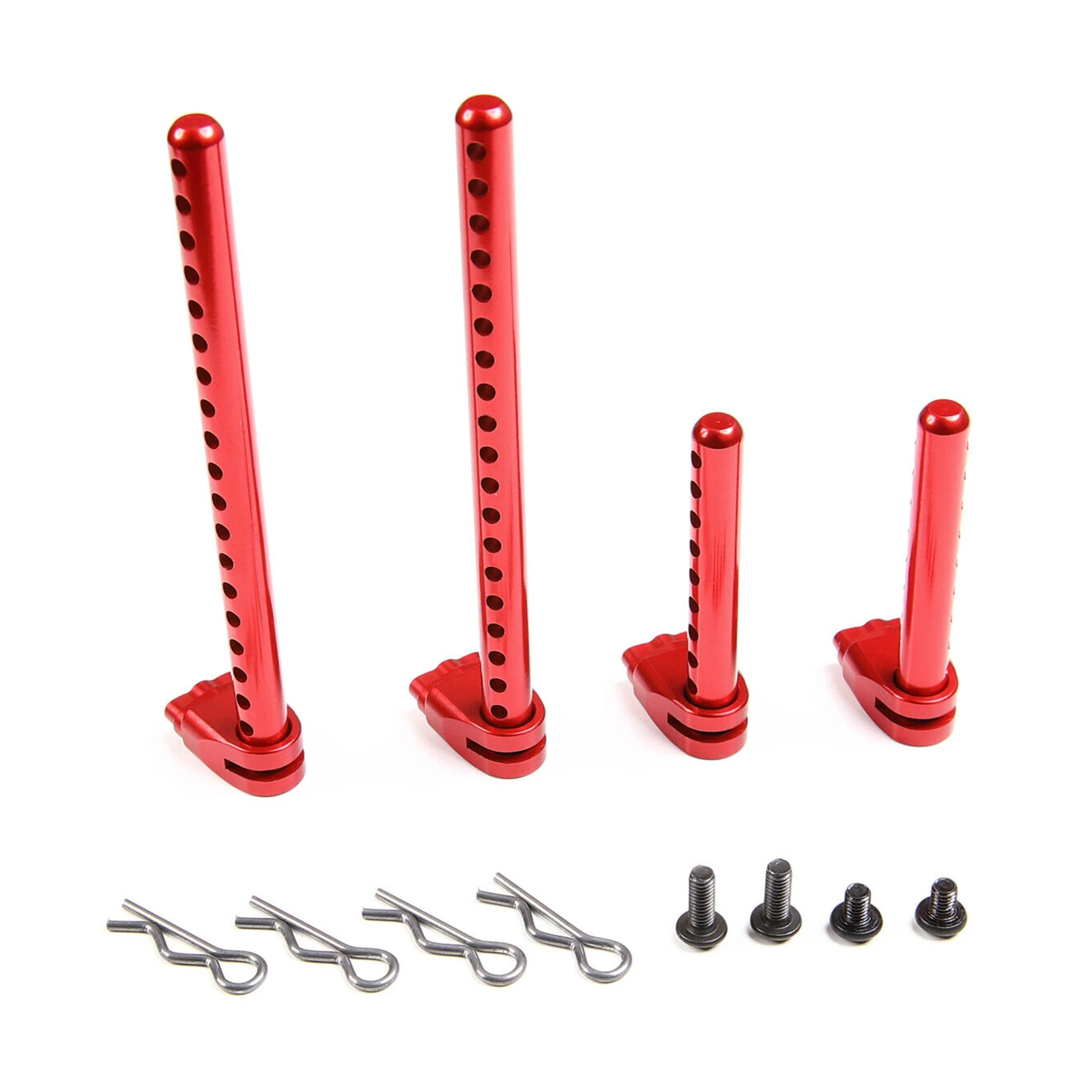 مجموعة تركيب الجسم المعدنية المجمعة لـ Tamiya TT02، تعديل الارتفاع بدون أدوات وعقد آمن مع مشابك R متضمنة