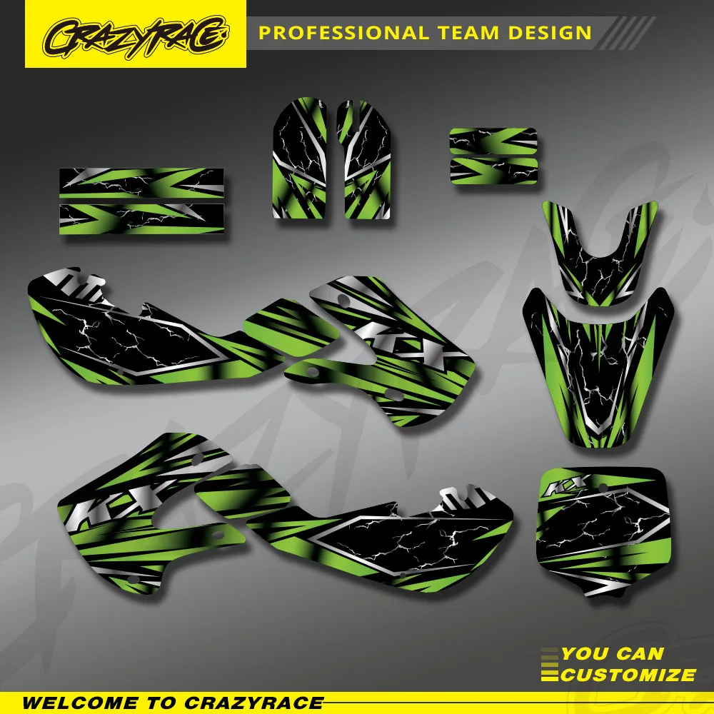 

Motocross Team Background Graphics Sticker Decal Kits For KAWASAKI KX65 2000-2013 KLX110 2000-2009 KX 65 KLX 110 Custom gift